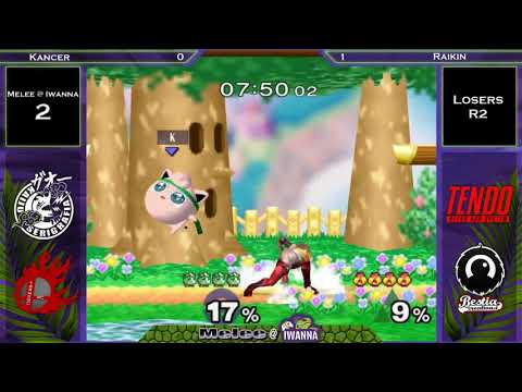 Melee @ Iwanna #2 SSBM - Kancer (Jigglypuff) vs Raikin (Sheik) - Losers R2