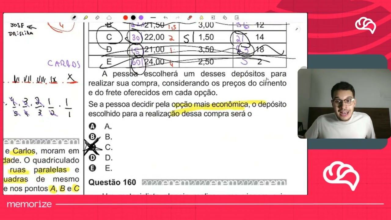 Resolução em Vídeo — Questão 159 ENEM 2020