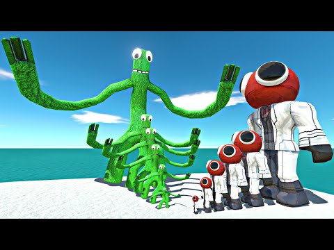 Growing Rainbow Friends Green vs Growing Red | Size Comparison - Animal Revolt Battle Simulator