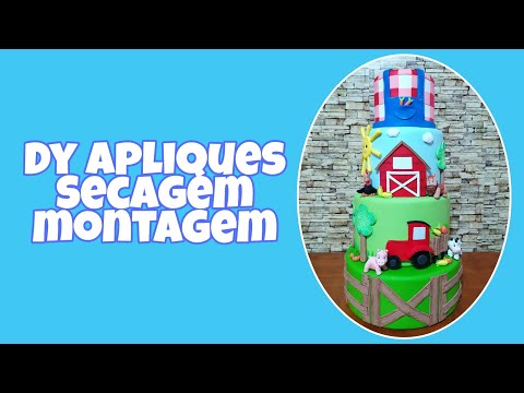 Bolo de biscuit - dy apliques, secagem, montagem, finalização!