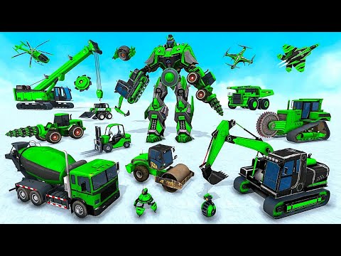 Mech Robot Transforming Games: Excavator Heli Flying Car Mode Battle | Android iOS Gameplay