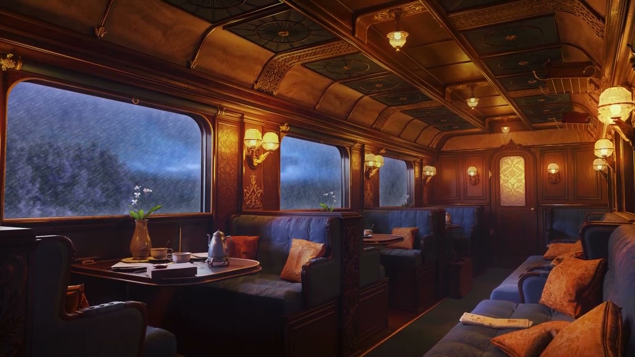 Train Sounds with Rain for Sleep & Relaxation | Relaxing Luxury Train Ride!