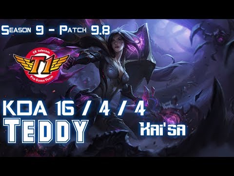 SKT T1 Teddy KAI'SA vs EZREAL ADC - Patch 9.8 KR Ranked