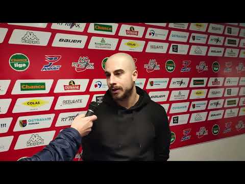 3. 2. 2022: Dominik Hrníčko po utkání HC RT TORAX Poruba 2011 - HC Baník Sokolov (3:1)