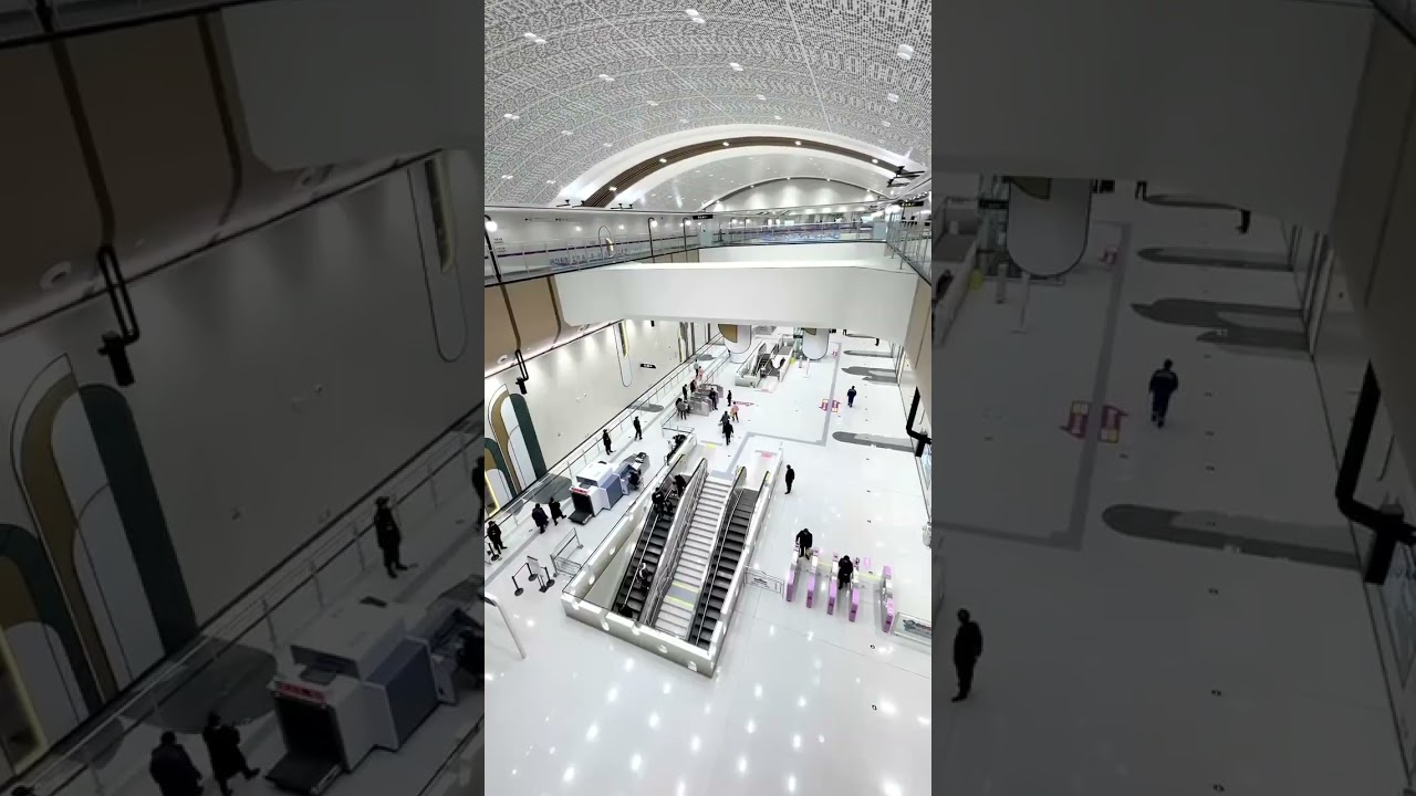 This is the Zhengzhou Metro in Henan Province. Very modern construction.#Zhengzhou