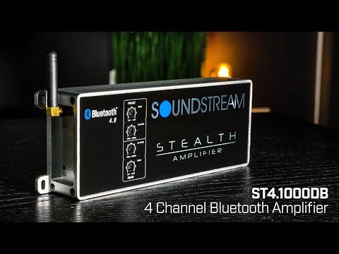Soundstream Stealth Series ST4.1000DB 4 Channel Class D Amplifier with Bluetooth - 1000 Watts