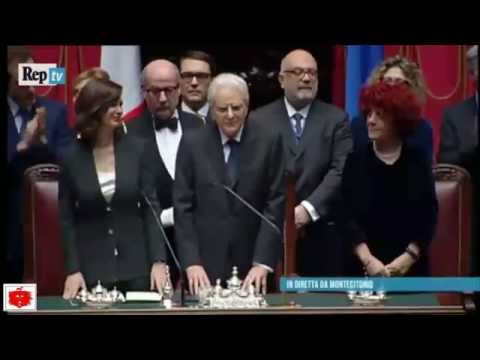 Presidente Mattarella pronuncia il giuramento davanti ai Deputati e Senatori in seduta comune