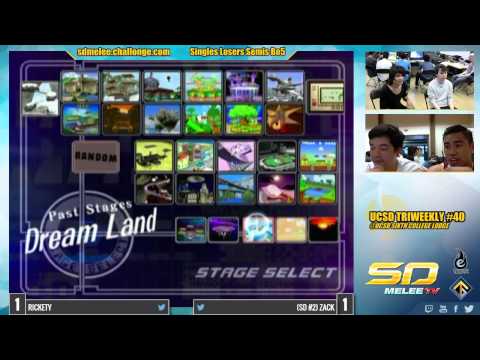 UCSD Triweekly #40 - Zack (Fox) vs Rickety (Sheik) - SSBM Losers Semis - Melee