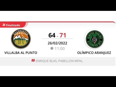 Junior masc B VILLALBA AL PUNTO - OLIMPICO ARANJUEZ