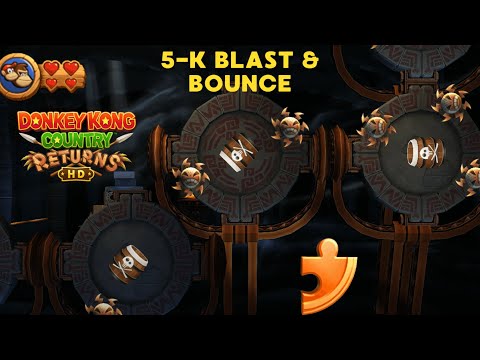 [Donkey Kong Country Returns HD] 5-K Blast & Bounce All Collectables 100%