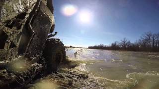 preview picture of video 'Can-Am Commander X 1000 -- Busting Ice to the Duck Blind in Amagon, Arkansas 1/6/2015'