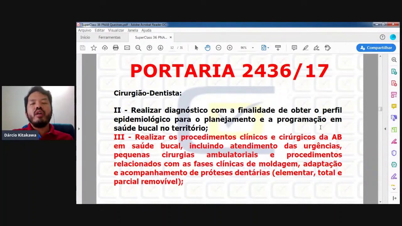 Atribuições do dentista na Atenção Básica PNAB 2017 - CD Concursos Banca Publiconsult