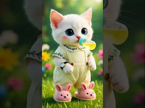 Cute Dancing Kitten | Funny Cartoon Cat Video 🥳🍼 #catvideos #cat #cartoon #dudidudidam 🐈‍⬛