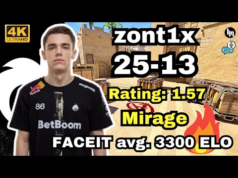 zont1x (25-13) SoloQ (mirage) | FACEIT 3300 ELO | April 14, 2025 | CS2 POV/DEMO