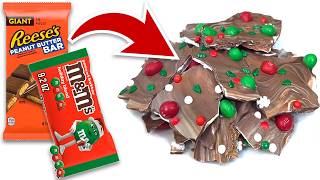 4-Ingredient M&M Reeses Christmas Bark That Tastes Like Fancy Candy!
