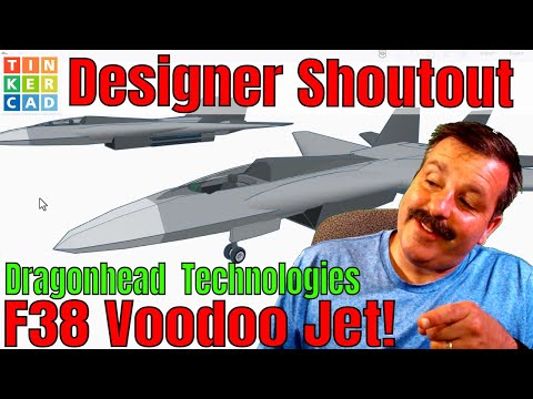 A Tinkercad F38 Voodoo Fighter Jet by Dragonhead Technologies
