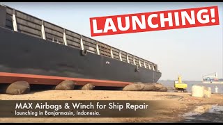 1662GT Barge Launching in Indonesia 2014 October