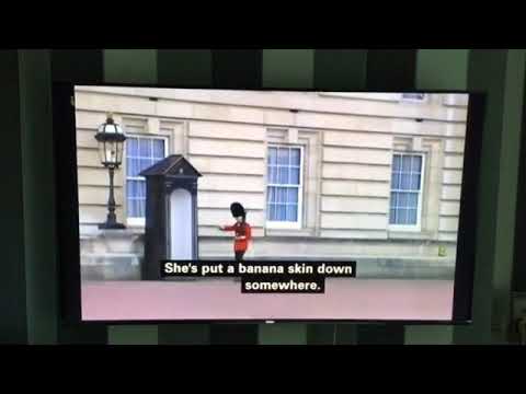 Cheeky queen pulls a joke on her guards