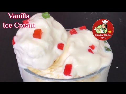 HOMEMADE VANILLA ICE CREAM RECIPE - వెనీలా ఐస్ క్రీం - How to Make Vanilla Icecream Recipe - Vanilla