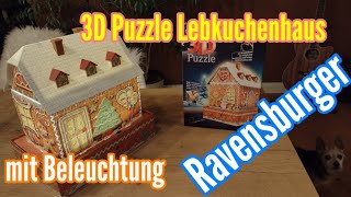 Ravensburger 3D Puzzle Lebkuchenhaus bei Nacht 11237 puzzeln 216 Teile mit Beleuchtung Zeitraffer