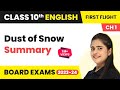 Dust Of Snow Summary A Letter To God Class 10 English Literature Chapter 1 2022 23