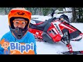 Blippi S Red Snowmobile SUPER FAST Blippi Full Episodes Vehicle Videos For Kids Blippi Toys