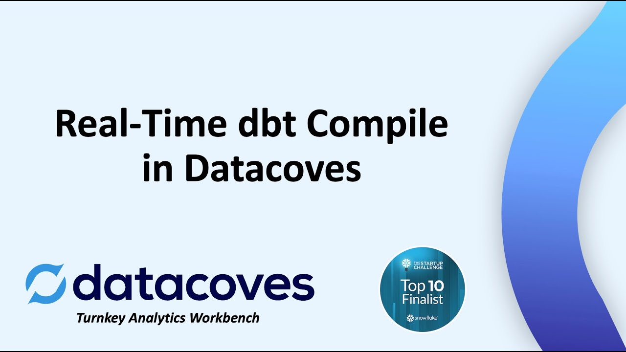 Real time dbt compile in Datacoves