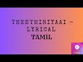 Theethiriyaai-Lyrical |Brahmāstra | Ranbir | Alia | Pritam | Sid Sriram | Madhan Karky | Tamil song