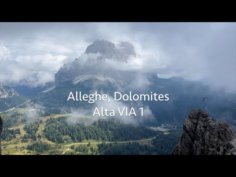 Alleghe - Dolomites hike to lake Lago di Coldai, views of Mount Civetta     4K