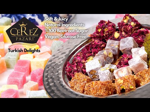 Turkish Delight Gift Metal Box with 6 Amazing Flavours-Vegan, Gluten & Glucose Free