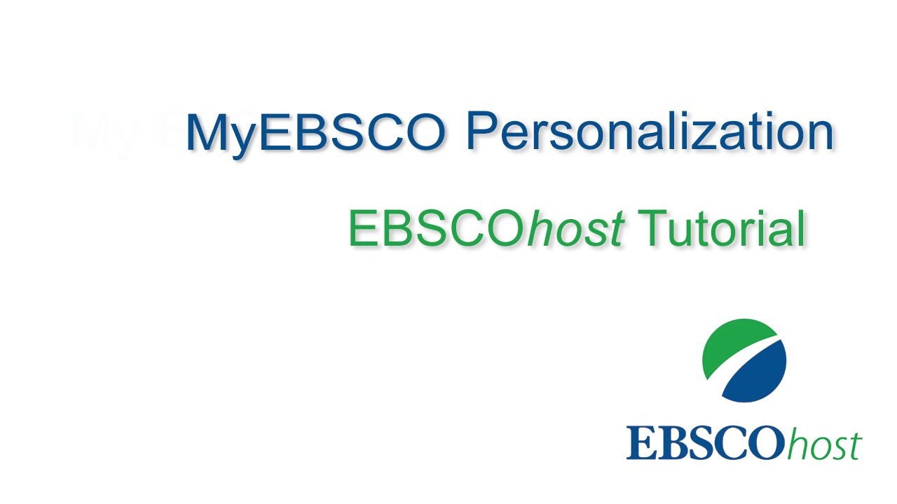 MyEBSCO Folder - Tutorial