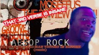 That 3rd is INSANE 😵‍💫 AESOP ROCK - THE GREATEST PAC-MAN VICTORY IN HISTORY (stan remix) #reaction