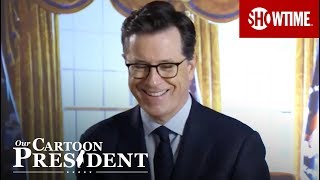 BTS: Stephen Colbert Talks About Our Cartoon President Series | SHOWTIME video