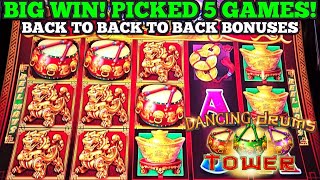 BIG WIN! 3 BONUSES IN A ROW ON DANCING DRUMS TOWER SLOT | DANCING DRUMS SLOT WINS | Las Vegas Slots