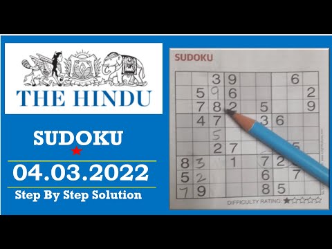 How to Solve 1 Star Hindu  Sudoku Mar 04, 2022 -  Step By Step Solution