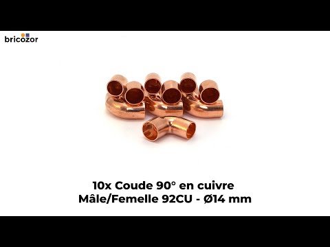 10 X Coude cuivre 90° M/F à souder 92CU BRICOZOR