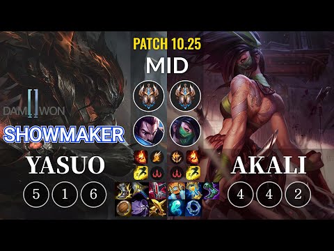 DWG ShowMaker Yasuo vs Akali Mid - KR Patch 10.25