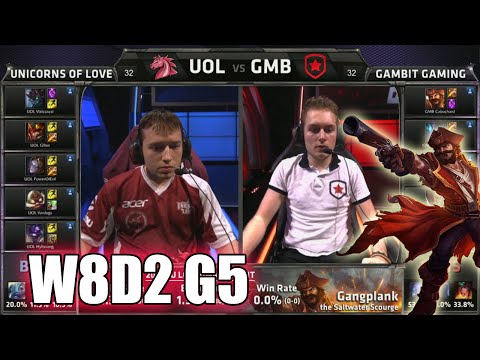 Unicorns of Love vs Gambit Gaming | S5 EU LCS Summer 2015 Week 8 Day 2 | UOL vs GMB W8D2 G5