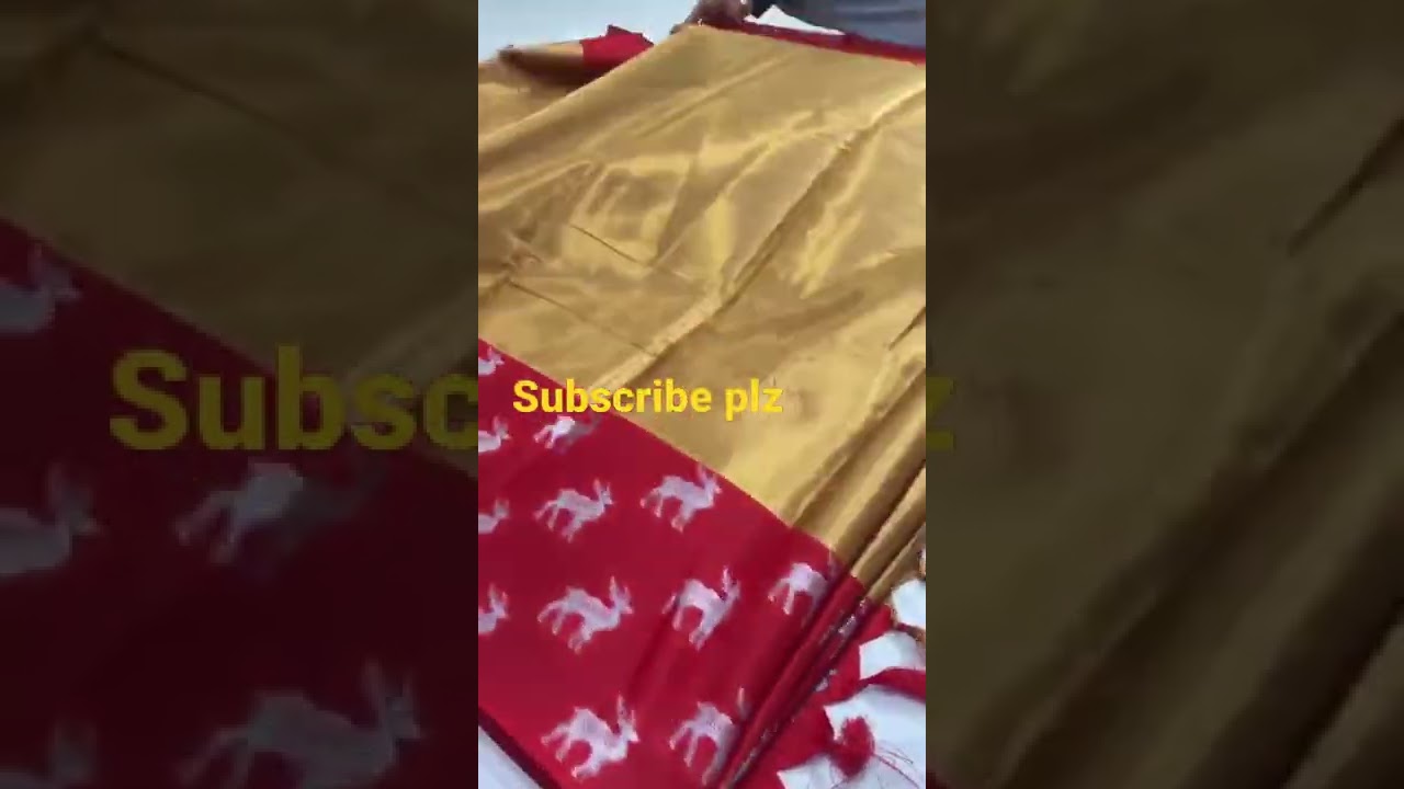Golden colour Saree With maroon Border
