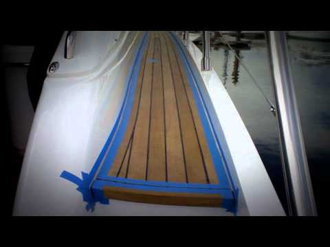 Landau UK Time lapse installation of teak decking to a Princess V62