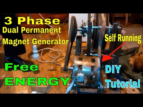 Self Running 3 Phase Dual Permanent Magnet Free Energy Generator 2017 - 2018 Tutorial - DIY - part1 Video