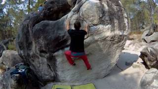 Video thumbnail of Problem 40 (Red TD-, 95.2), 4+. Fontainebleau