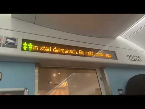 Iarnród Éireann Belfast arrival announcement as gaeilge