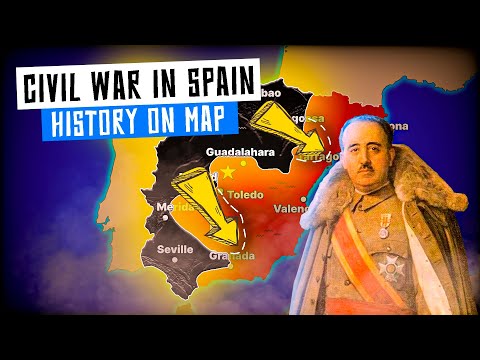 History of Civil War in Spain 1936-1939 [History on map]