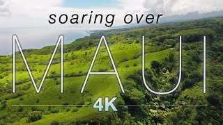 &quot;SOARING OVER MAUI&quot; [4K] Hawaii Ambient Nature Relaxation Drone Film w Music | DJI Inspire2 - 80 Min