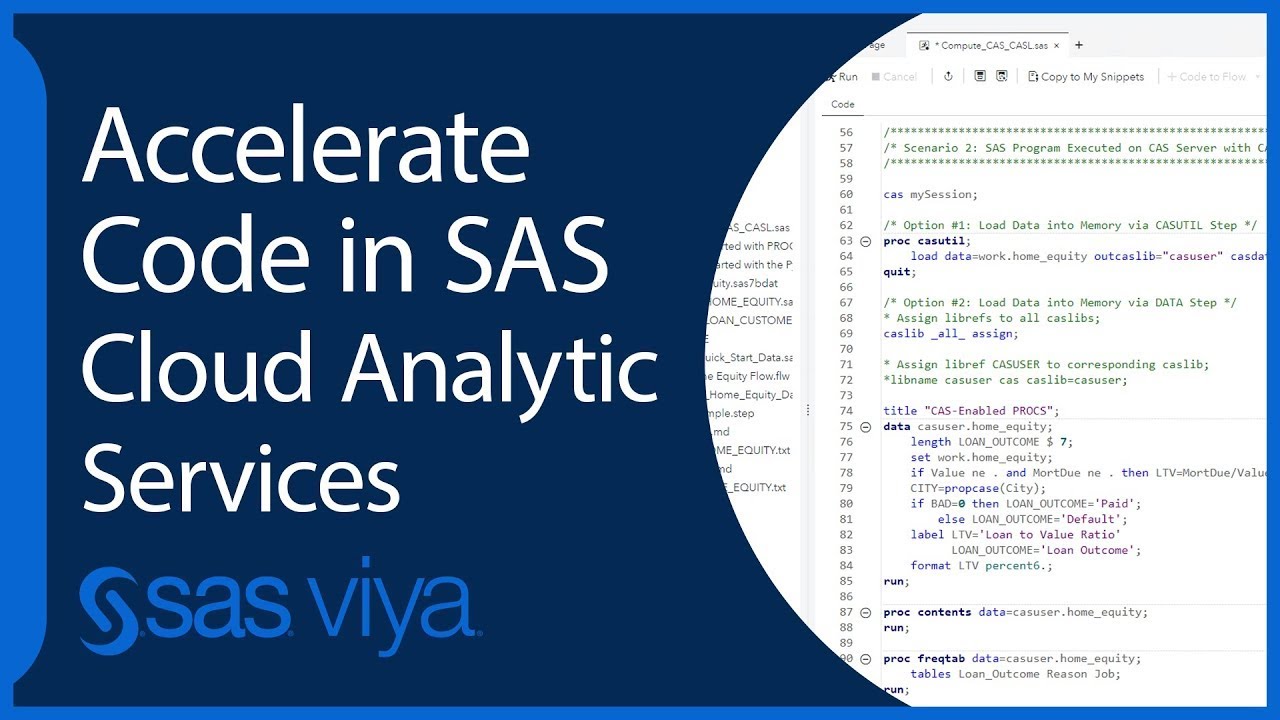 Accelerate Code with SAS Cloud Analytics Services | SAS Viya Quick Start Tutorial