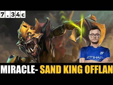 MIRACLE- the best offlane of all with SAND KING 7.34C DOTA 2 PRO MMR MATCH #dota2  #dota2gameplay