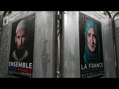 بدون تعليق إريك زمور يطلق لحيته ولوبان ترتدي الحجاب فنان فرنسي يعيد محاكاة ملصقات الحملة الرئاسية