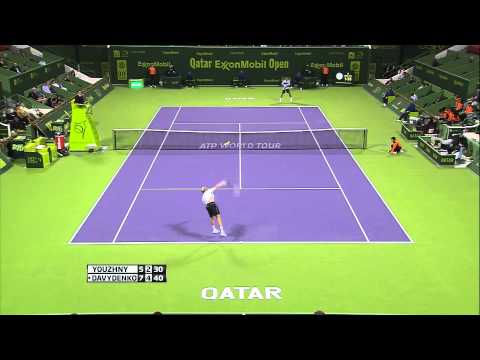 Mikhail Youzhny vs Nikolay Davydenko Qatar ATP Tennis Open [Round 2 02/01/13]