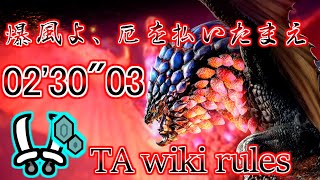 【MHR:SB switch】爆風よ、厄を払いたまえ  紅蓮滾るバゼルギウス 双剣ソロ TA wiki rules 02'30"03 / Seething Bazelgeuse Dual Blades